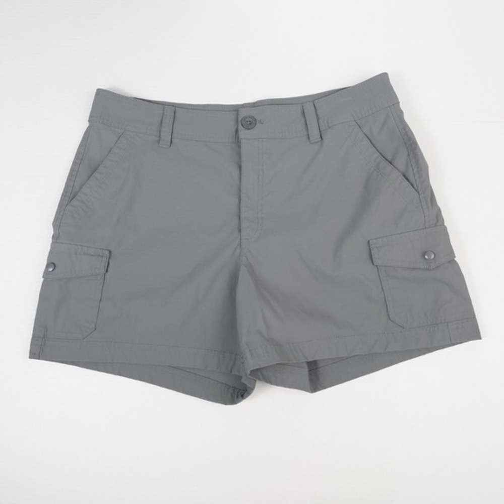 Eddie Bauer Cargo Pocket Shorts Womens 14 Gray Nylon 4.5" Inseam Hiking Outdoors